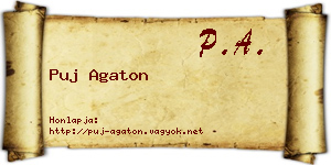 Puj Agaton névjegykártya